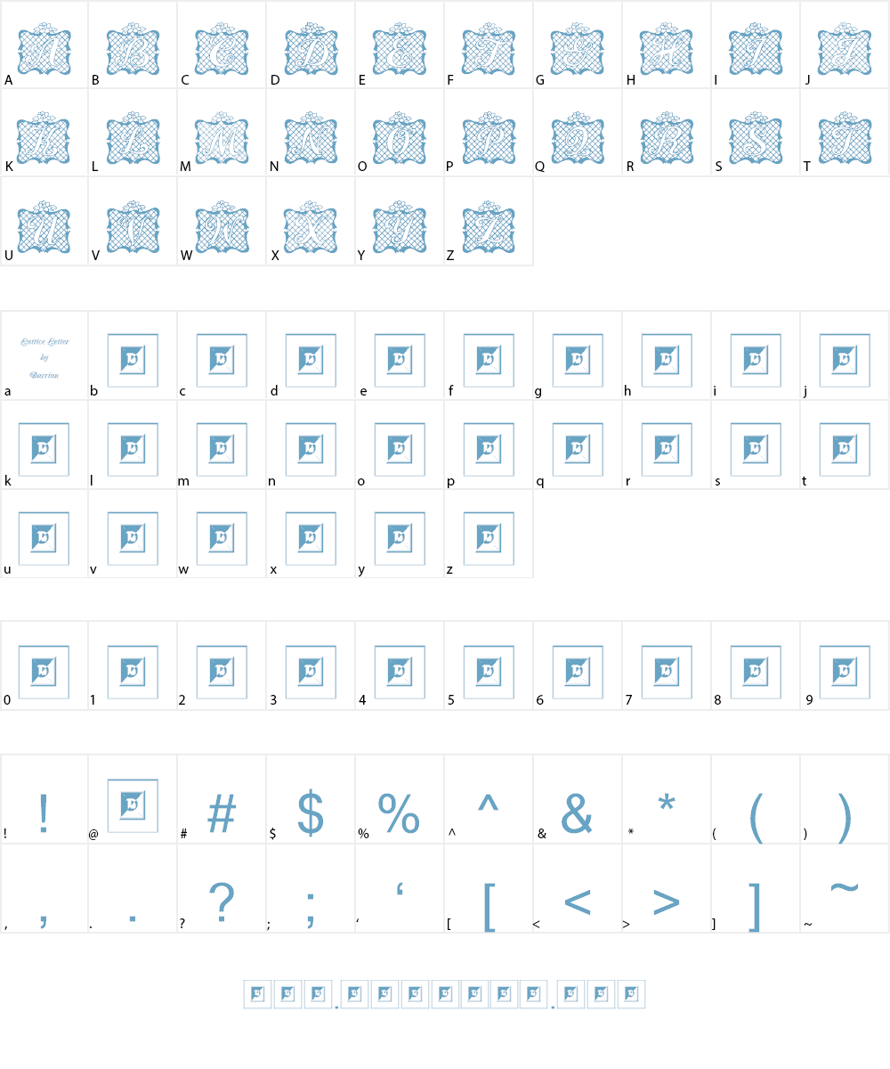Lattice Letter Font Character